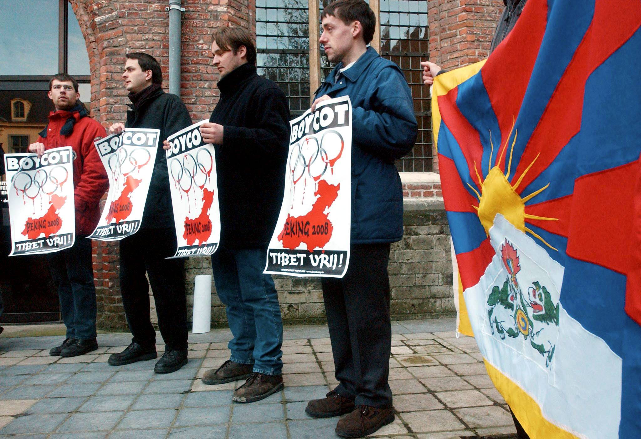 IMAGO / Belga / Lieven van Assche | Demonstration calling for a boycott of the Beijing 2008 Summer Olympics in Gent, Belgium.