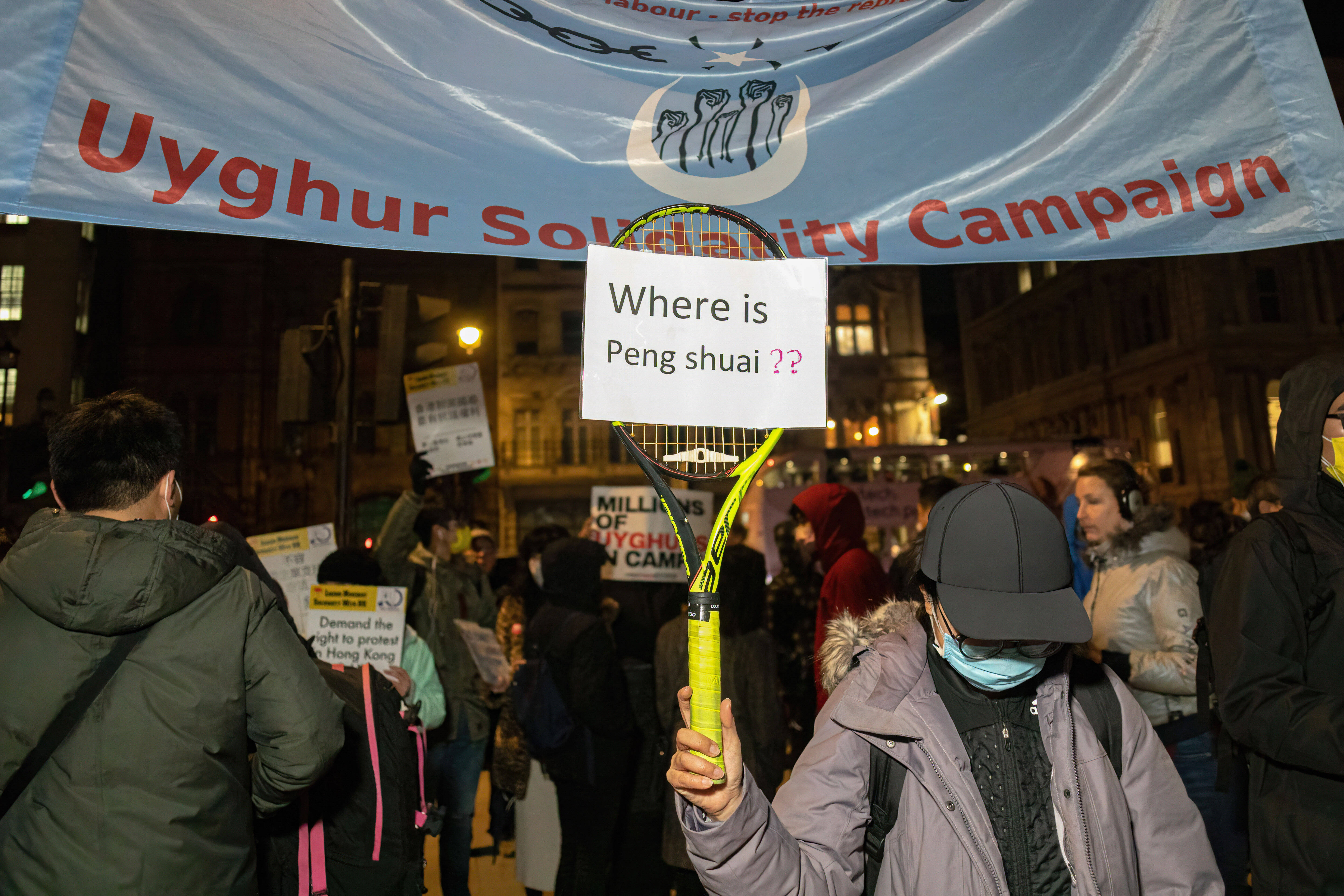 IMAGO / ZUMA Wire / Belinda Jiao | Demonstration in London on Human Rights Day (Dec. 10, 2021) amidst worries of tennis player Peng Shuai.