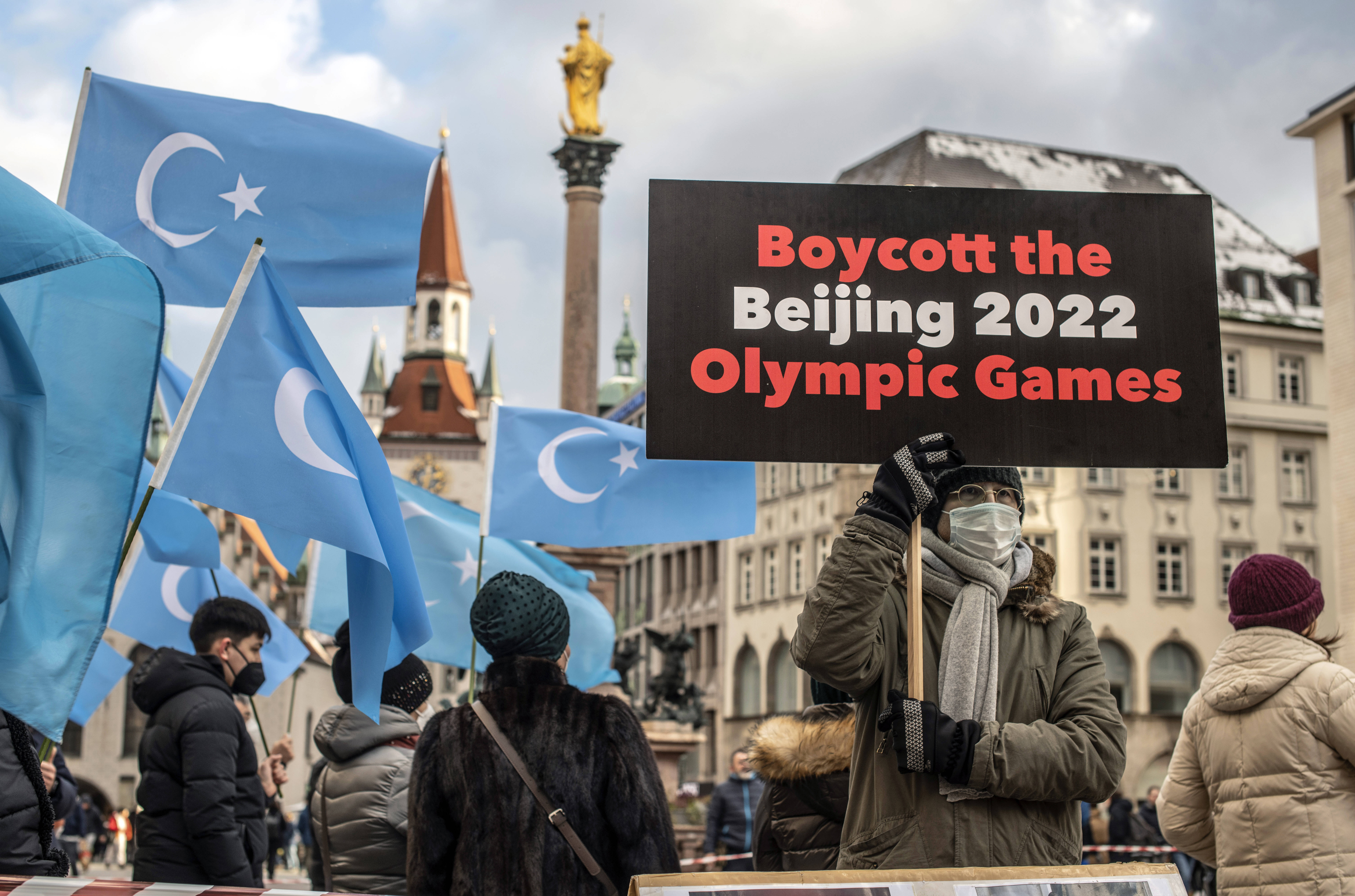 IMAGO / Wolfgang Maria Weber | Demonstration in Munich in January calling for an olympic boycott.