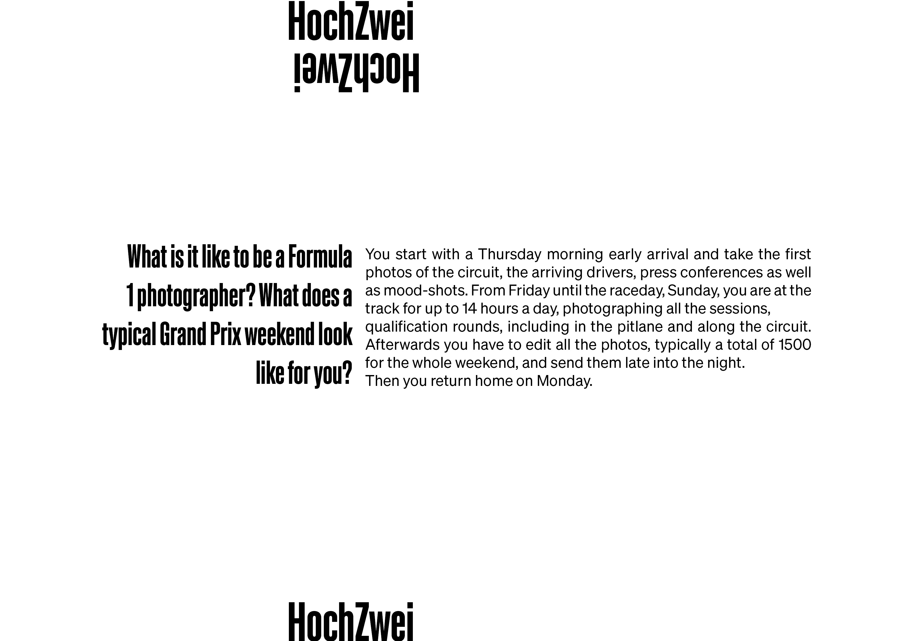 To be a F1 Photographer, An Interview with HochZwei.